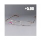 +5.00 Nickel Silver Frame Resin Lens Presbyopic Glasses with Metal Case M.HP947Y