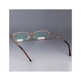 6025 +1.00 Nickel Silver Frame Resin Lens Foldable Presbyopic Glasses with Leather Case M.