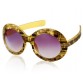 S1002-C7 Women's Plastic Frame Resin Lens Stylish UV Protection Sunglasses (Yellow) M.