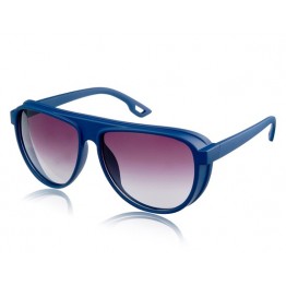 S1016-C8 Women's Plastic Frame Resin Lens Stylish Sunglasses (Blue) M.